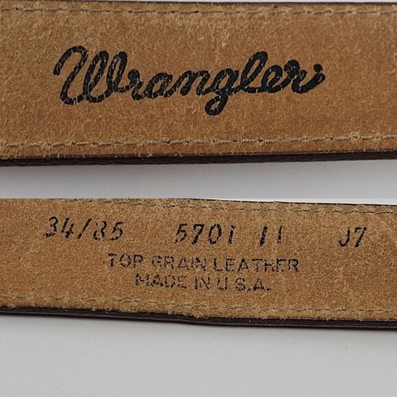 Vintage Southwestern Leather Belt Tan Silver‎ Animal Concho M 34" Unisex USA - Picture 3 of 8